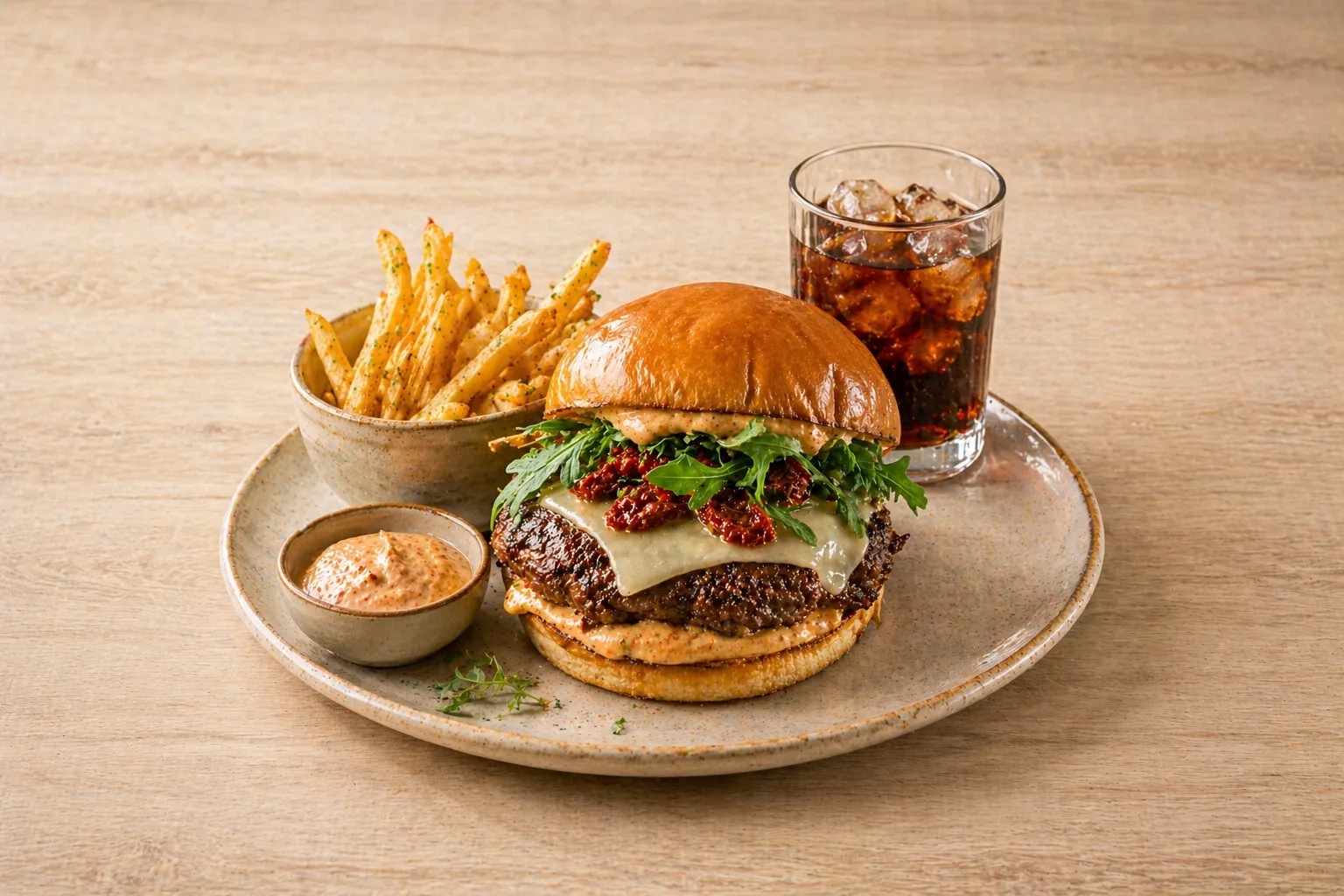 Italian-inspired smashed burger on a buttered bun at Aglio Calgary